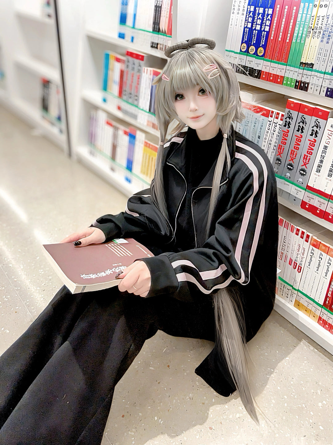 Black Jersey Jacket, Pink Stripes 44852:825901