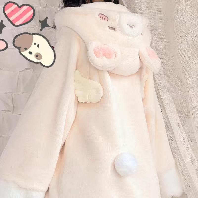 Lolita Plush Coat Bear Thick Cute Coat For Winter (2XL L M S XL) 32624:493374 (2XL L M S XL) 32624:493374