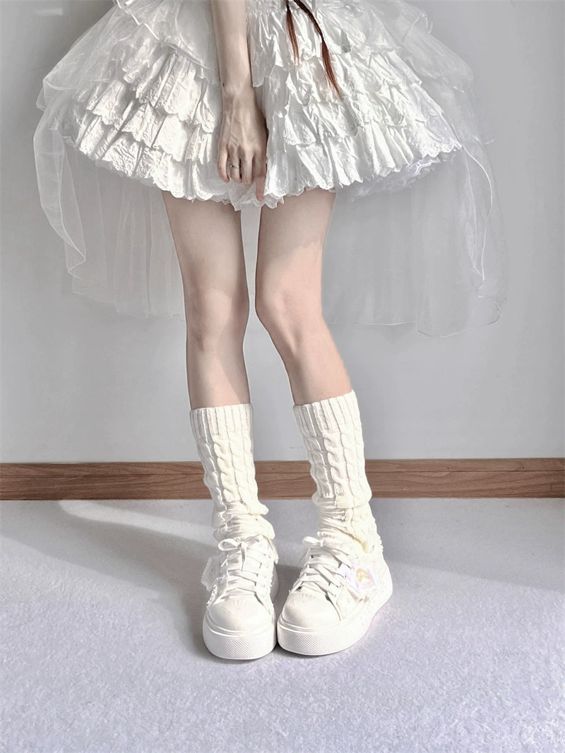 Y2K Subculture Girl Platform Canvas Black White Shoes 28960:344004