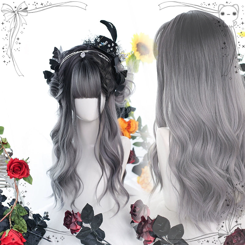 Lolita Wig Long Grey Wig Gentle Curly Wig 35614:496158 35614:496158