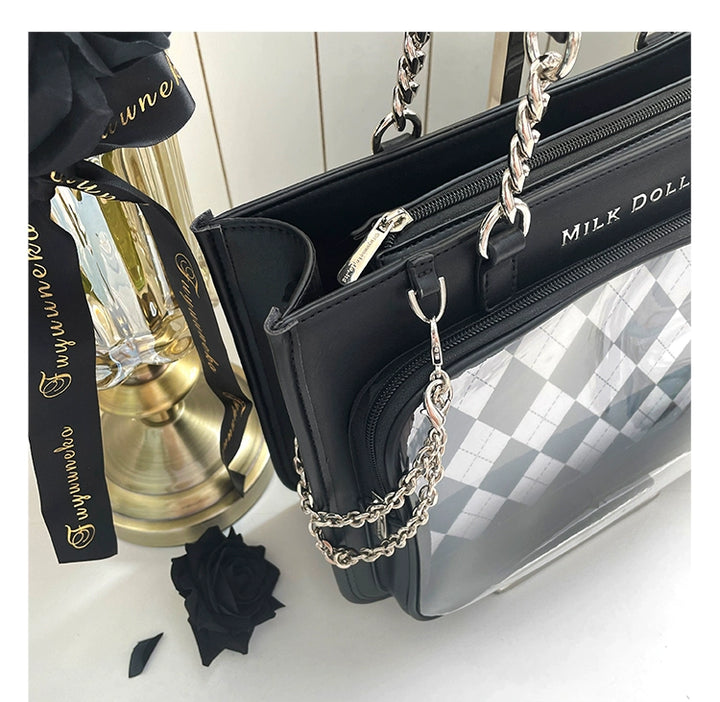 Large Capacity Ita Bag, Checkered Background 43233:779439