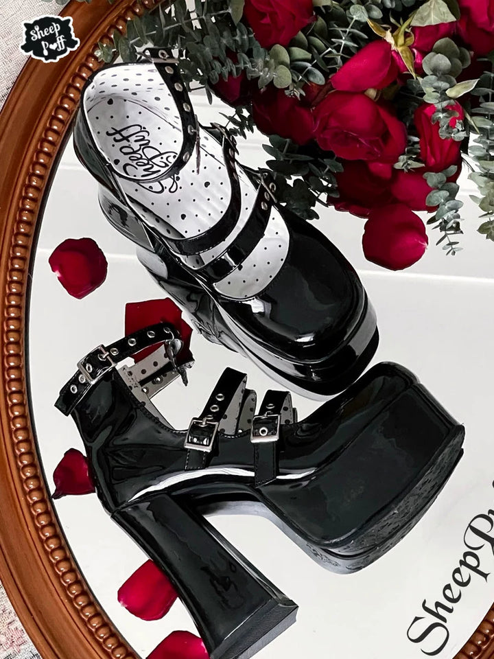 Jirai Kei Platform Heeled Shoes, Heart Charm 45688:860593