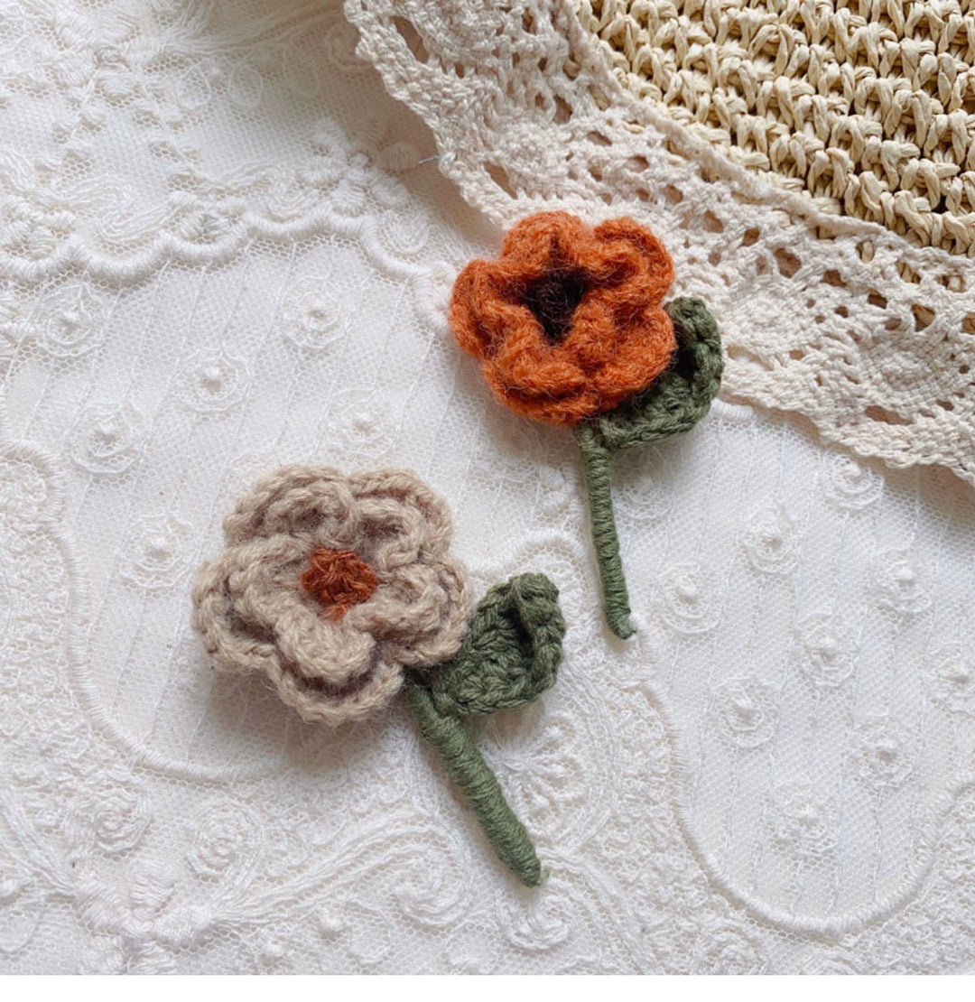 Mori Kei Brooch Handmade 3D Knitted Floral Brooch Pin 36436:522074 36436:522074