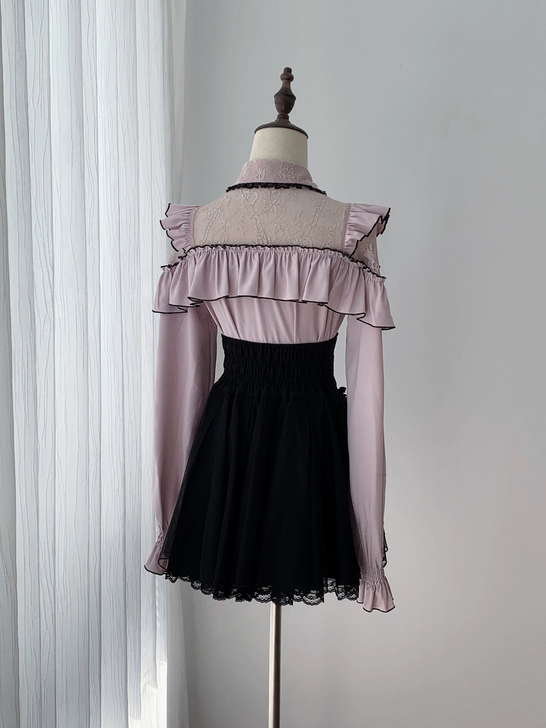 Seiso Kei Pink Blouse & Mermaid Skirt, Lace & Ruffles 45933:870782
