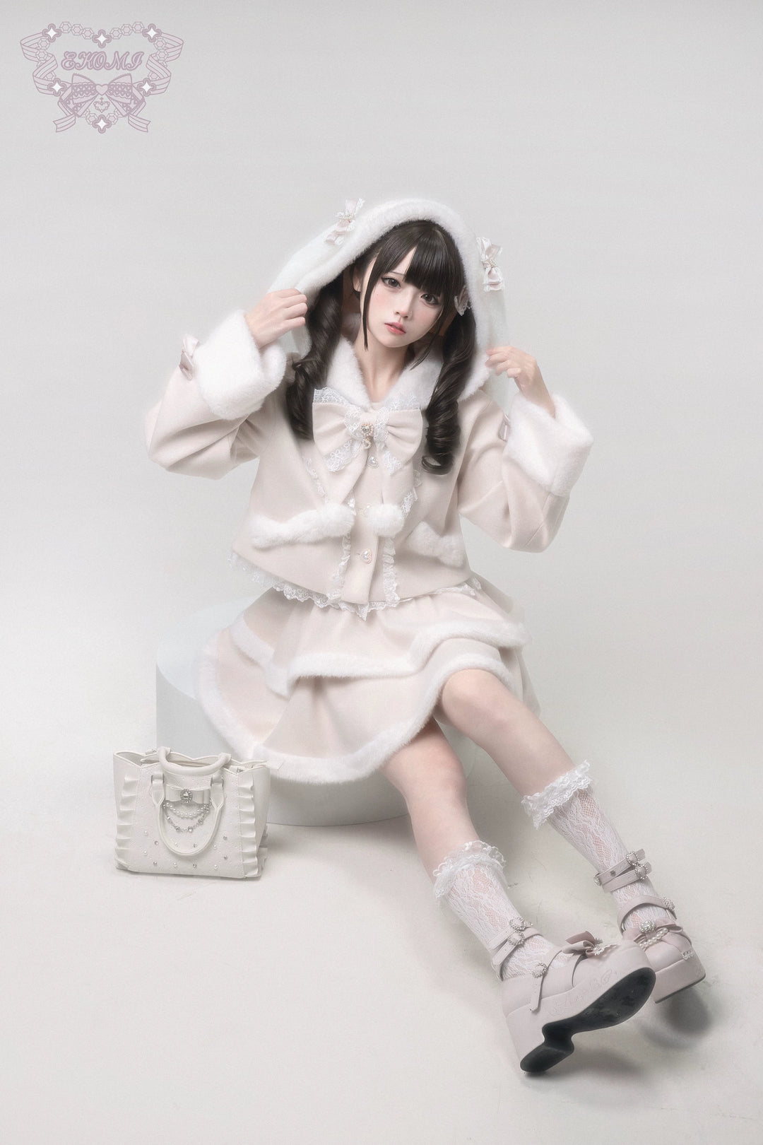 Ryousangata Tiered Skirt Outfit, Detachable Bunny Ear 44592:814082