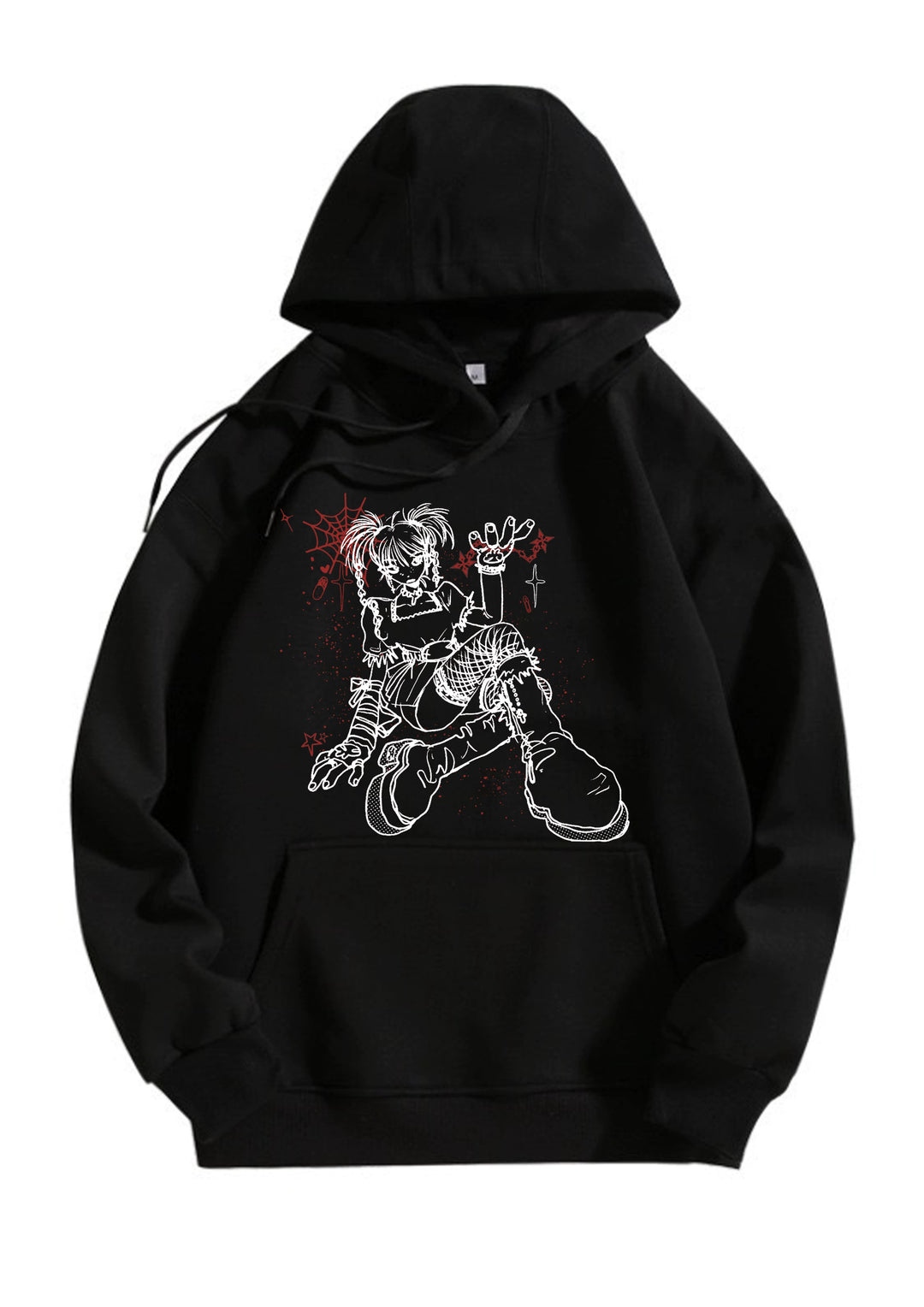 Yami Kawaii White Black Unisex Hoodie Oversize (2XL 3XL L M S XL) 29236:341336 (2XL 3XL L M S XL) 29236:341336