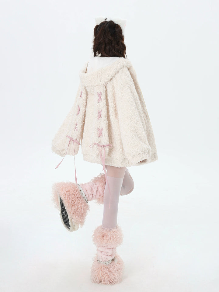 Jirai Kei Winter Coat Fleece Jacket Bunny Ear Hooded Coat 40744:677744