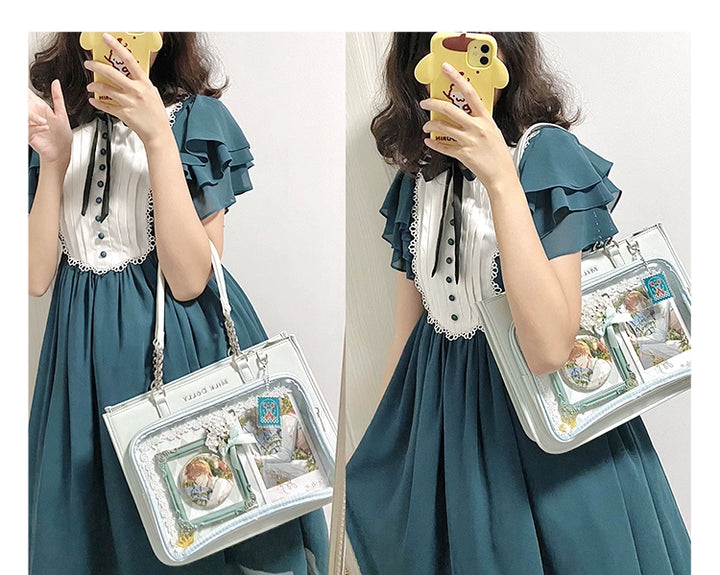 Large Capacity Ita Bag, Checkered Background 43233:779422