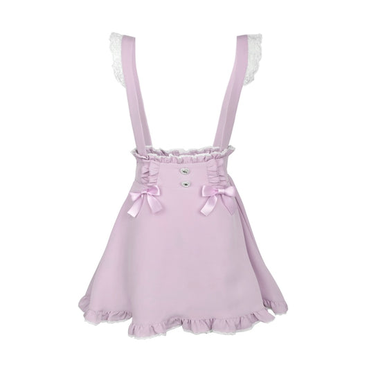 Jikai Kei Pink Black Suspender Skirt (M S / pink) 21746:317242