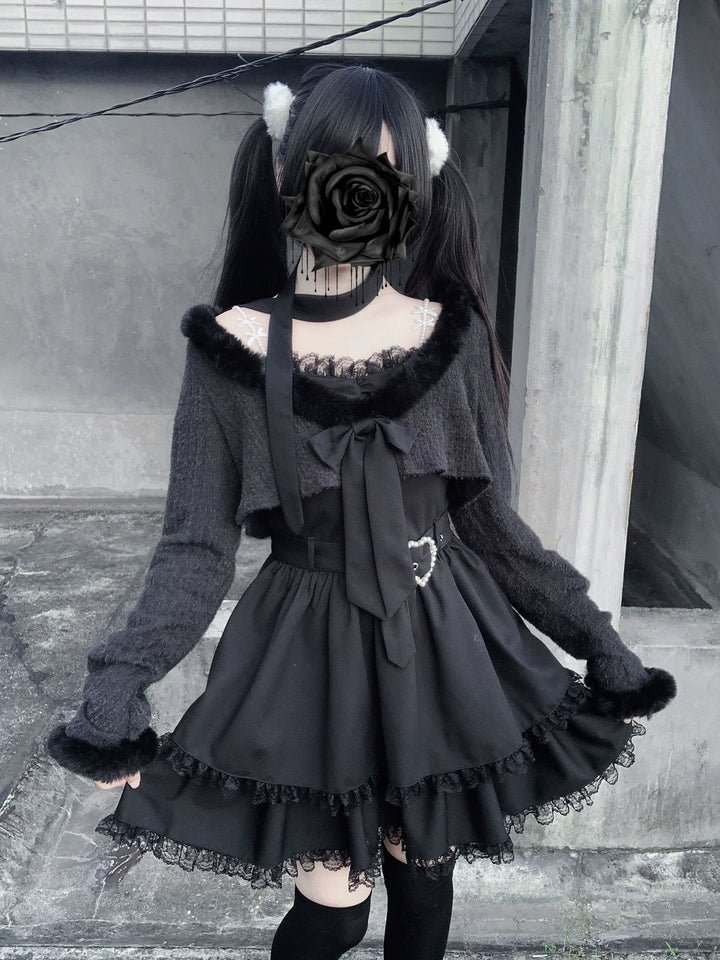 Jirai Kei Camisole Dress, Cropped Outerwear 44084:796553