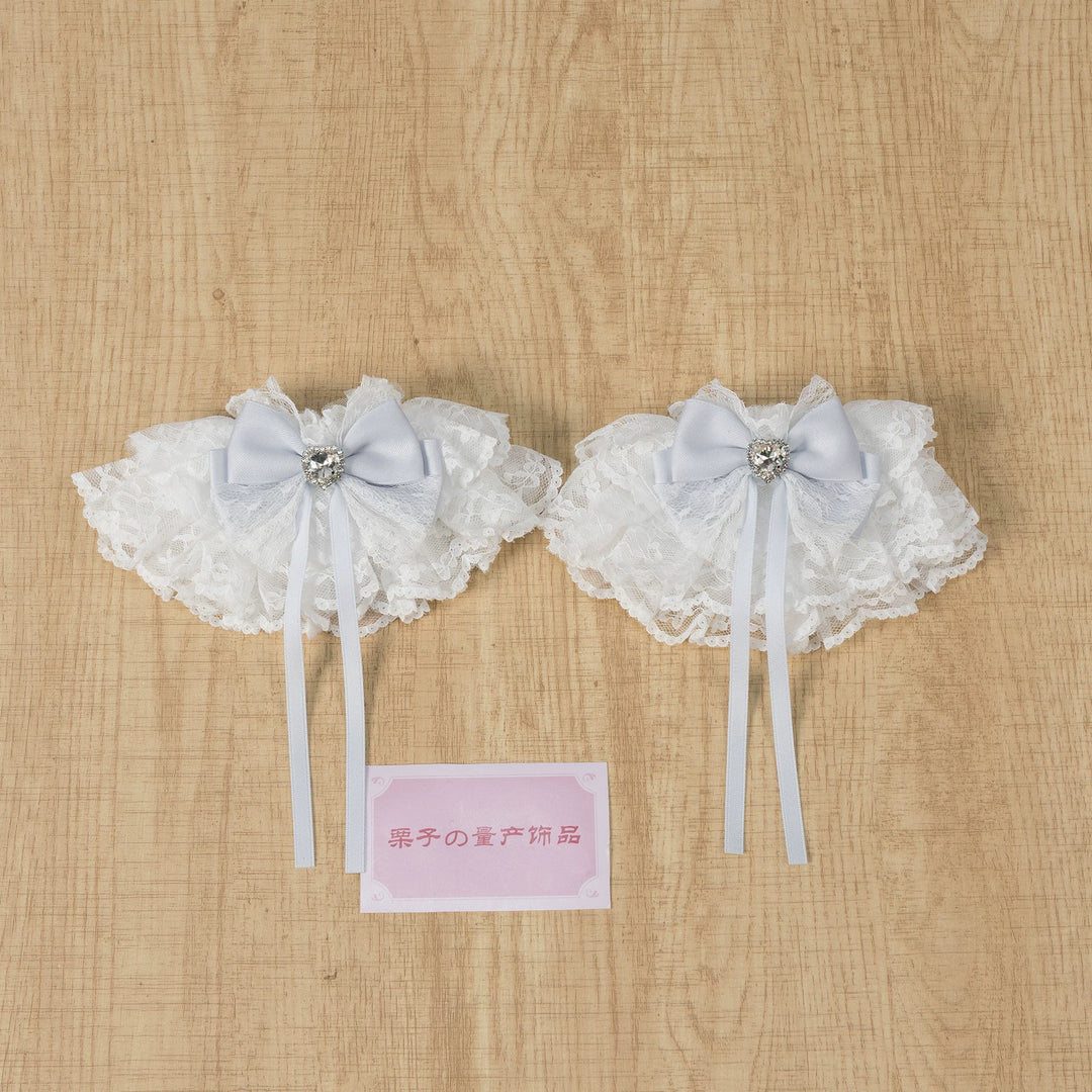 Ryousangata Lace Cuffs, Bow and Heart-shaped Rhinestone 45339:845054