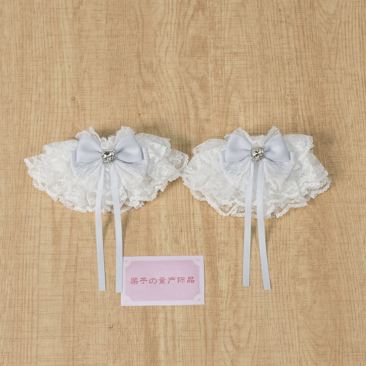Ryousangata Lace Cuffs, Bow and Heart-shaped Rhinestone 45339:845054
