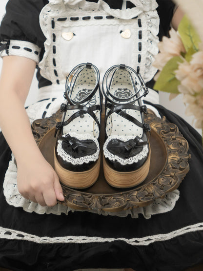 Lolita Shoes Platform Shoes Bow High Heels Shoes 35590:542146