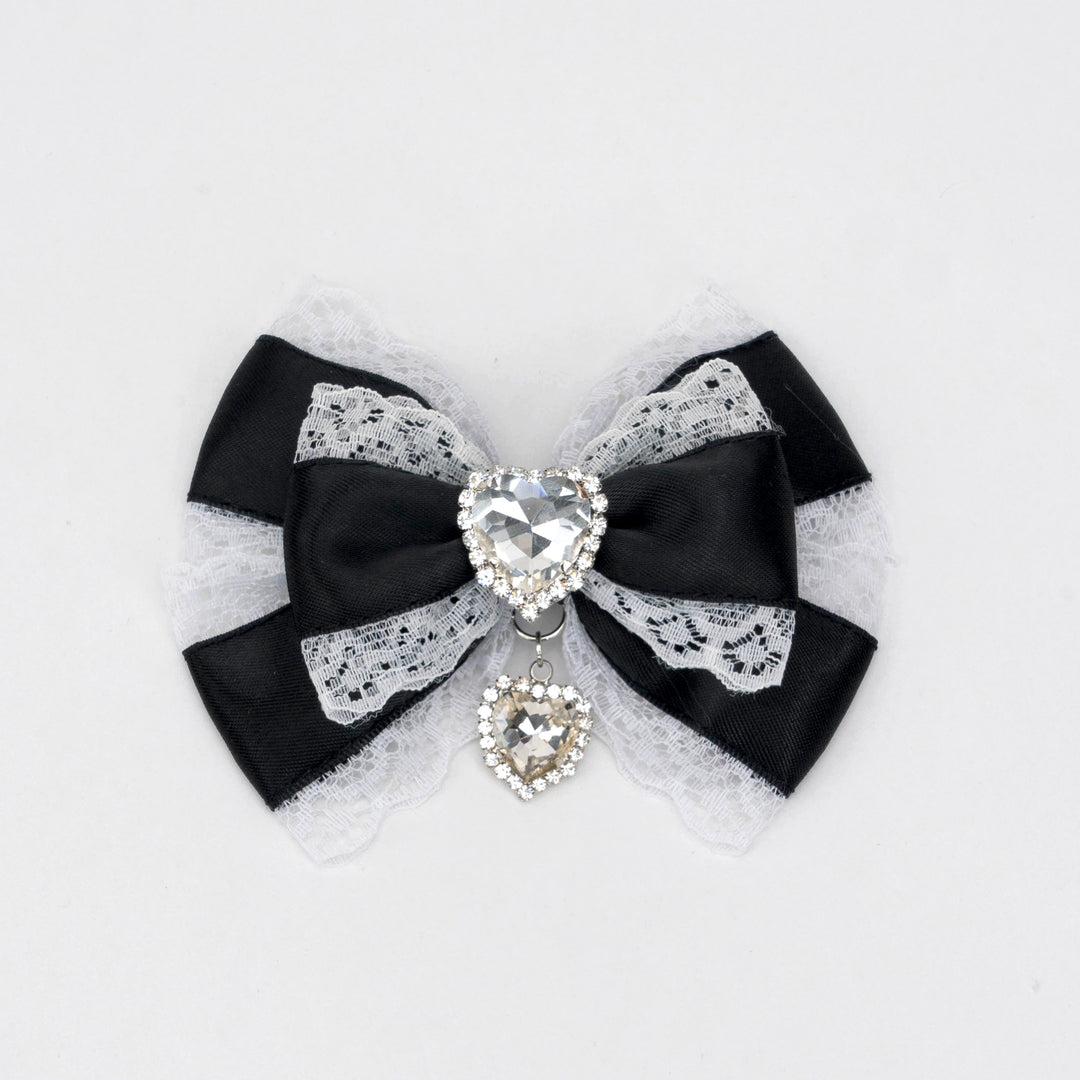 13-Color Jirai Kei Subculture Lace Rhinestone Bow Hair Clip 21590:310912 21590:310912