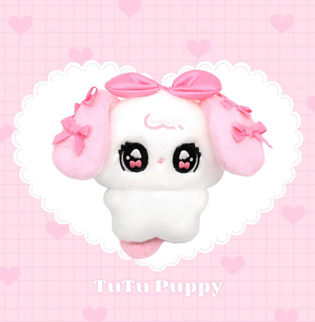 Kawaii Pink Bunny/Puppy Plush Pendant + Acrylic Keychain 43028:762389