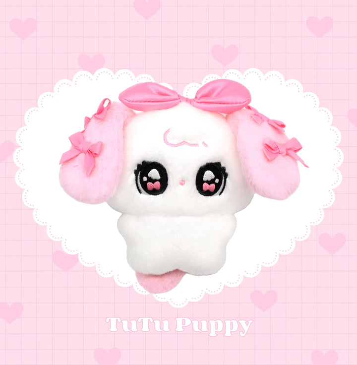 Kawaii Pink Bunny/Puppy Plush Pendant + Acrylic Keychain 43028:762389