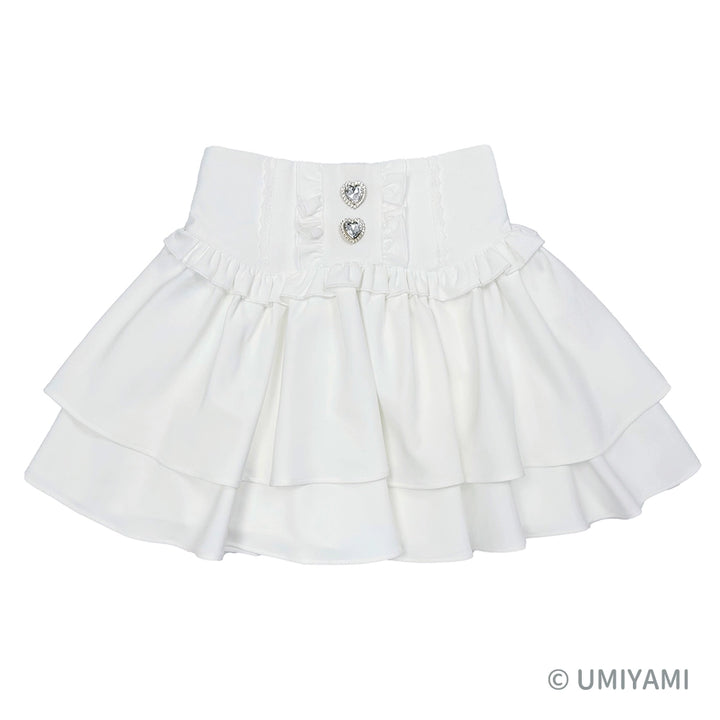 Jirai Kei Skirt Tiered Skirt Multi-color Dress (L M S / White) 39120:613968