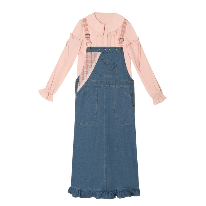 Plus Size Blue Denim Dress Pink Shirt 29838:359390 29838:359390