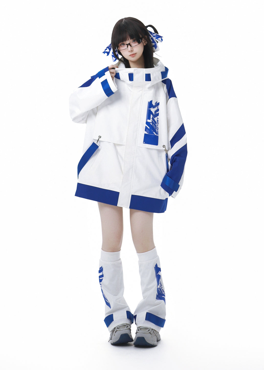 Jirai Kei Outfits Tenshi Kaiwai Hooded Jacket Shorts Set (L M XL) 40084:654400