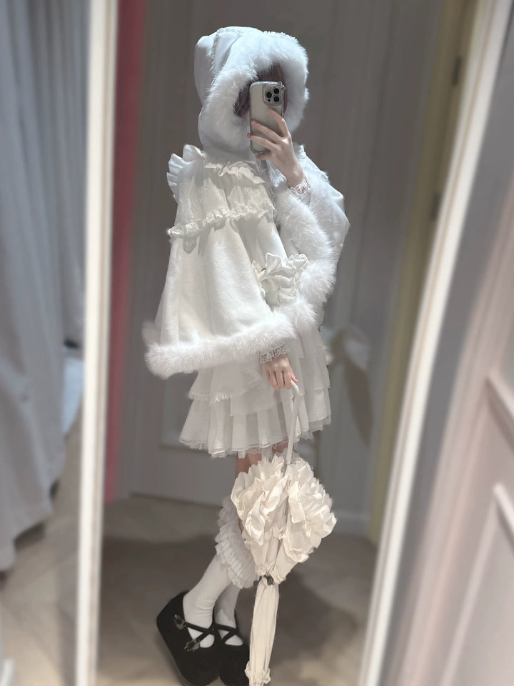 Ryousangata White Blouse, High-Waist Skirt, Winter Cape 44753:821941