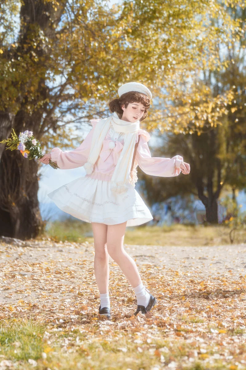 Sweet Pink Sweater Outfit, Skirt and Pants Available 44756:826903