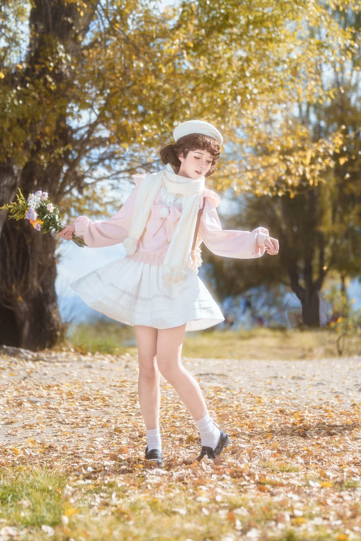 Sweet Pink Sweater Outfit, Skirt and Pants Available 44756:826903