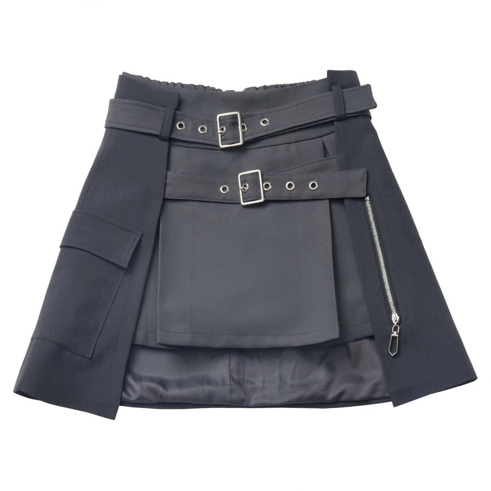 Techwear Black Jacket, Futuristic Pants & Skirt (L M S) 44862:828385