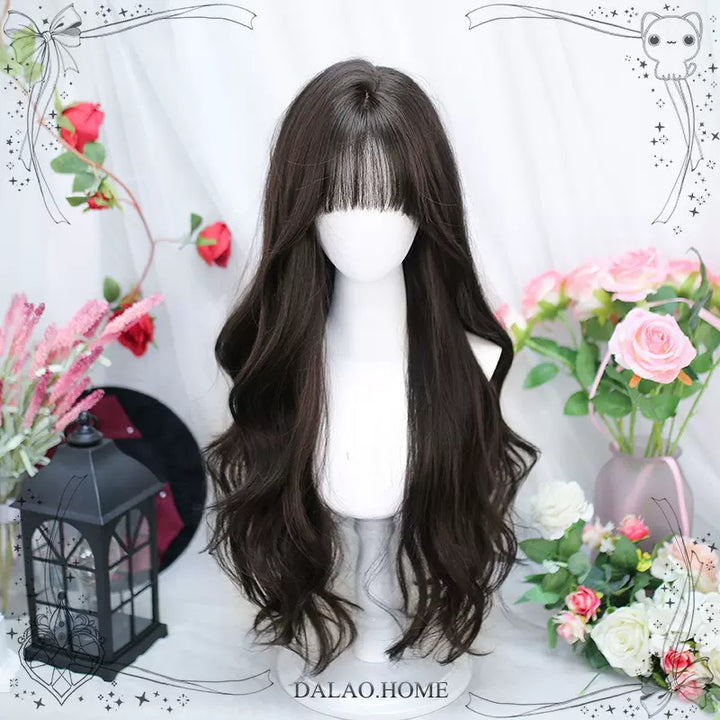 Lolita Wig Brown Big Wave Long Curly Wig 35602:594338