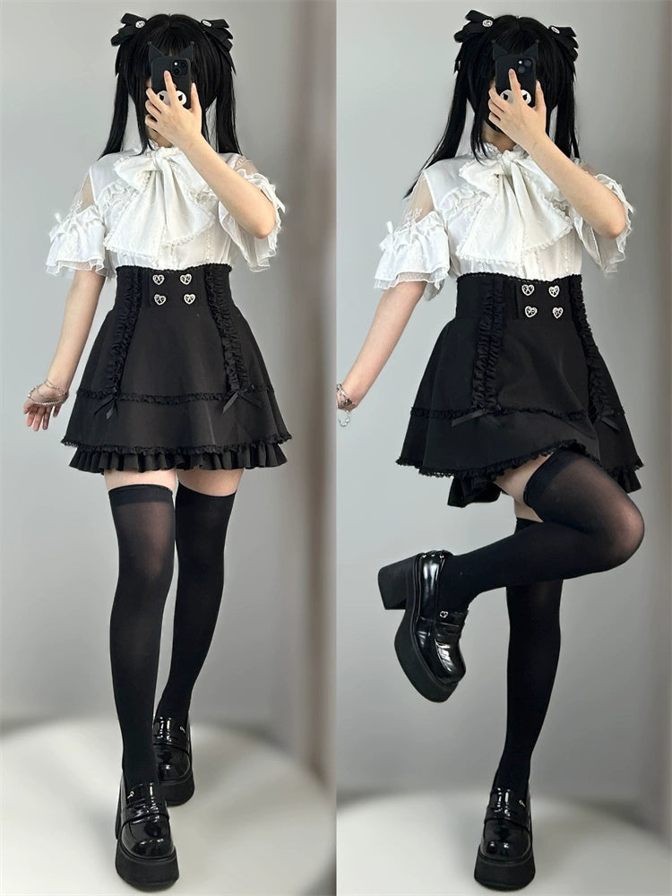 Jirai Kei Pantskirt High-Waisted Skirt Pants Slimming Skirt 37854:573170