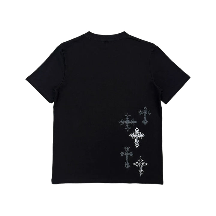 Cotton Subculture Cross Printed T-Shirt, Regular Shoulder 45696:859124