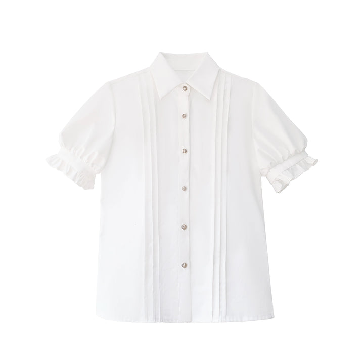 Black Preppy Style Jumper Dress, White Blouse (L M S XL) 43508:778725