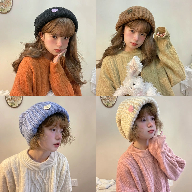 Warm Knitted Hat Thick Woolen Cap Winter Cold Hat 39338:620330