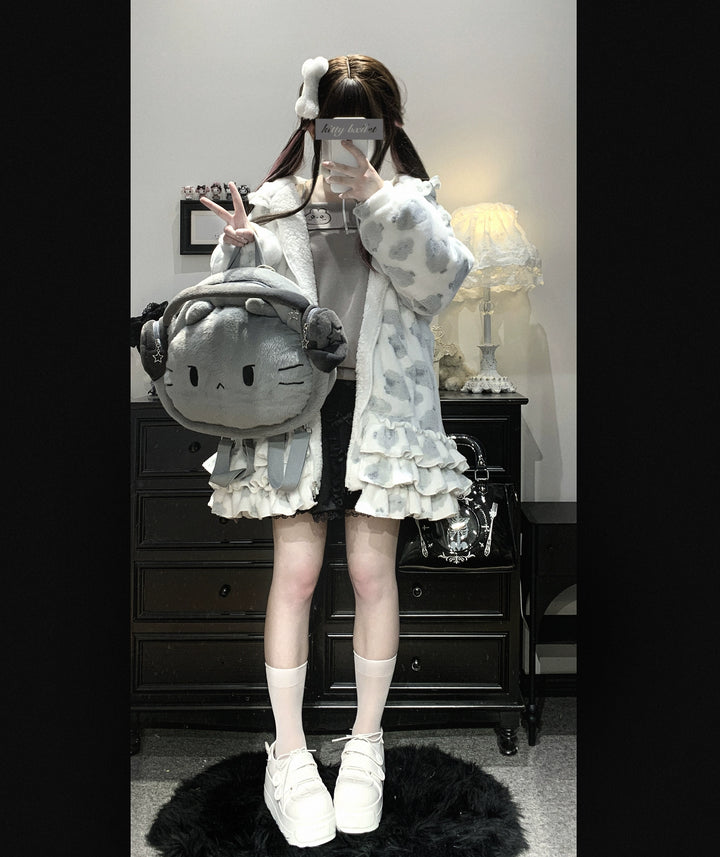 Kawaii Winter Coat, Skirt-Inspired Hem 44067:795127