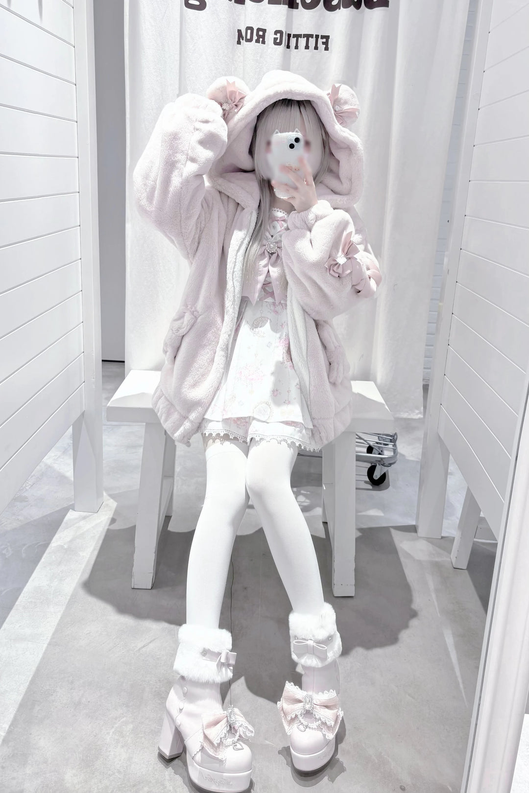 Ryousangata Style Winter Coat, Bear Ear Hood 44414:807510