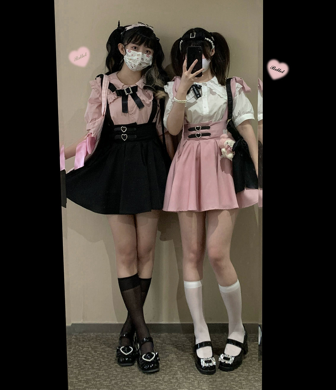 Jirai Kei Overall Dress Salopette Heart Buckle Suspender Skirt 35386:526750