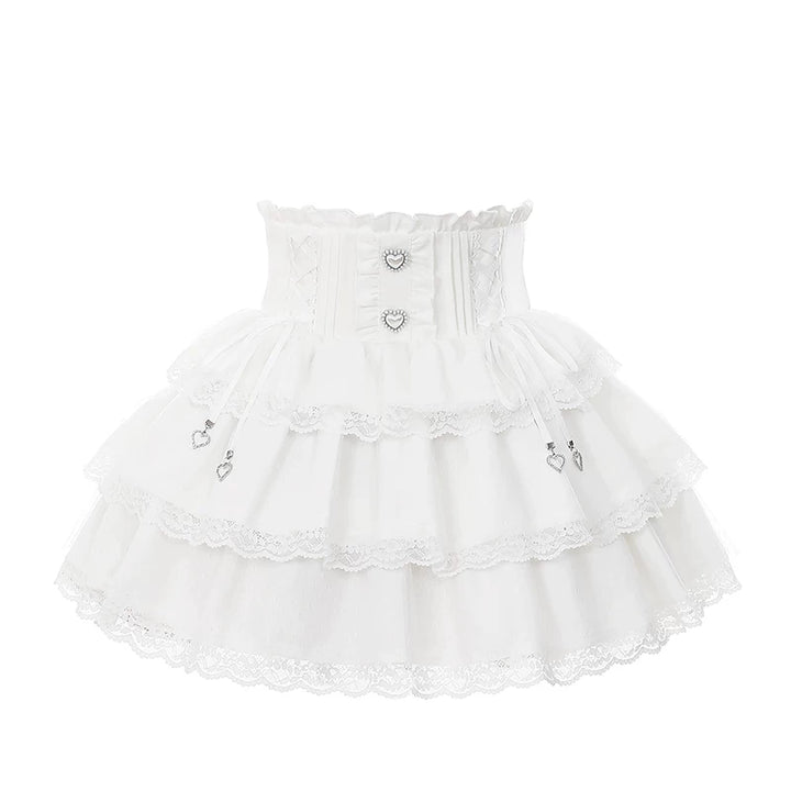 Ryousangata White Lace Blouse & High Waist Skirt (L M S) 45579:853616
