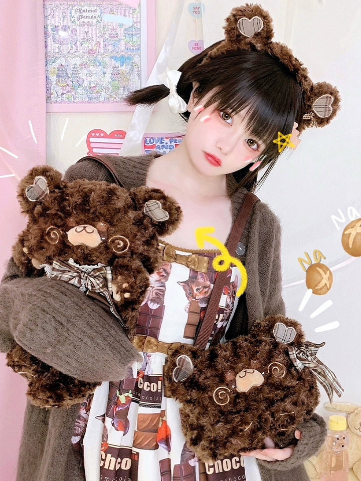 Lolita Bear Bag Lazy Bear Crossbody Bag Plush Doll JK Bag 32406:408692 32406:408692