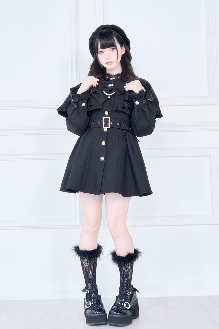 Cape Styled Jirai Kei Trench Coat 43822:786592