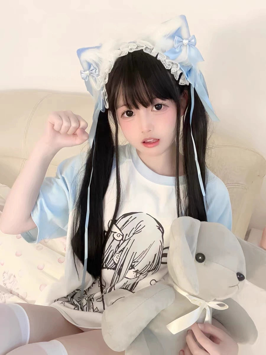 Yami Kawaii T-shirt Anime Pattern Shirt Short Sleeve Top (L M S XL) 36590:559770
