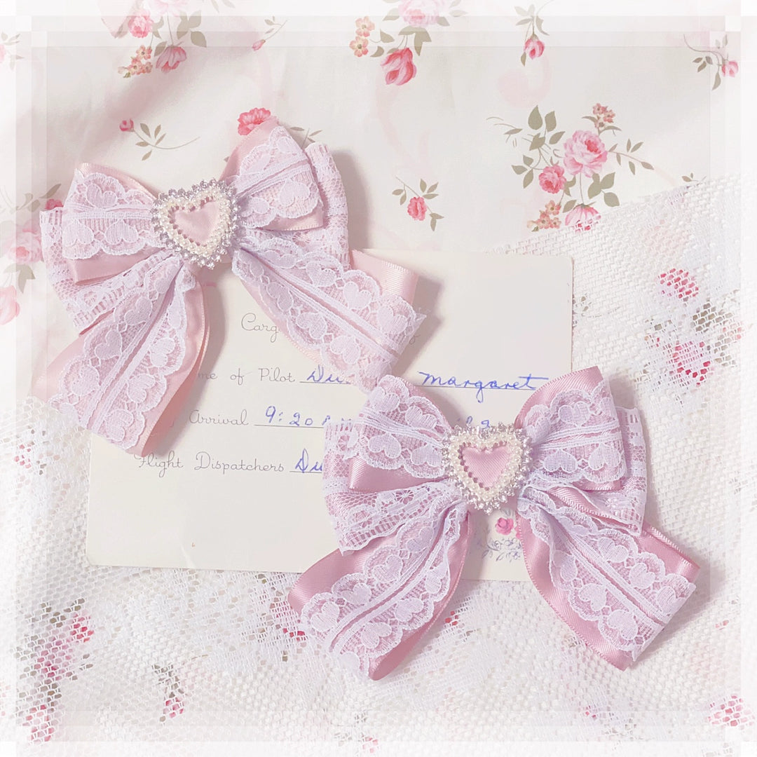 Jirai Kei Handmade Pink Pearl Love Butterfly Clip 29312:356230 29312:356230