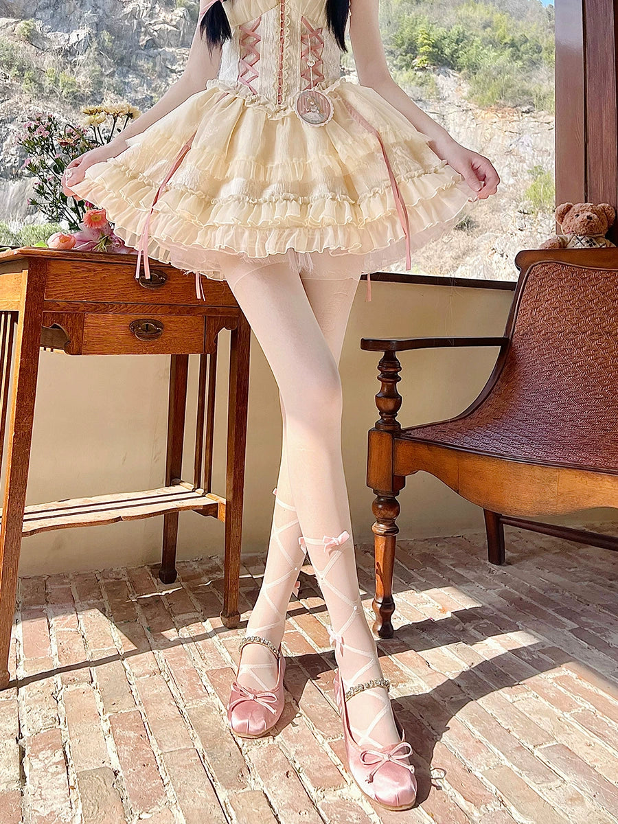 Lolita Socks White Tights Ballet Ultra-Thin Pantyhose 36514:513442 36514:513442