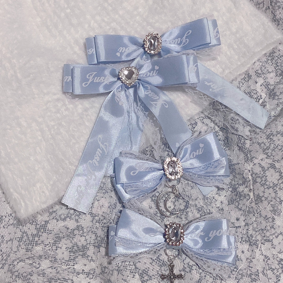 Jirai Kei Headwear Ryousangata Blue Bow Hair Accessories Set 29326:352764 29326:352764