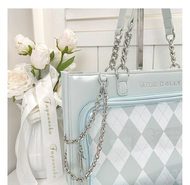 Large Capacity Ita Bag, Checkered Background 43233:779416