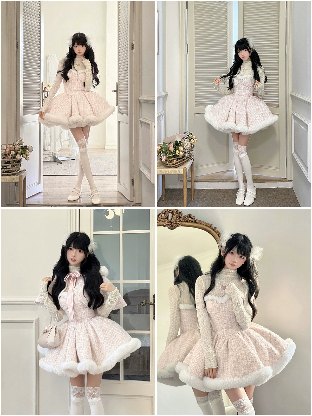 Lolita Dress Petticoat Puffy Black And White Pettipants 36386:542588