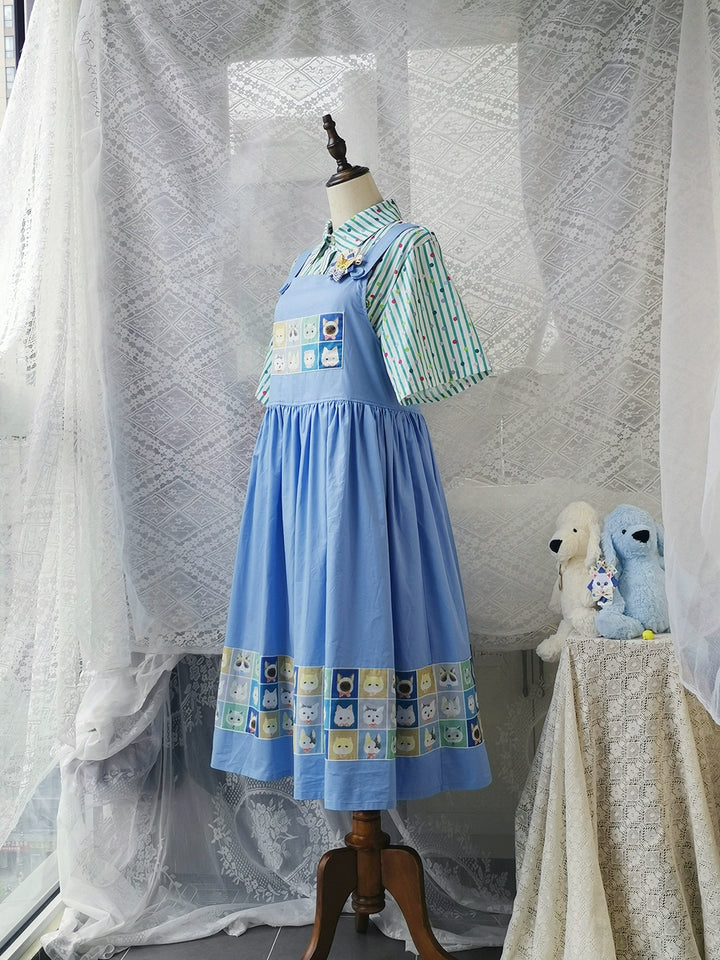 Kawaii Blue Purple Dress Summer Maxi Dress 22666:345054 22666:345054