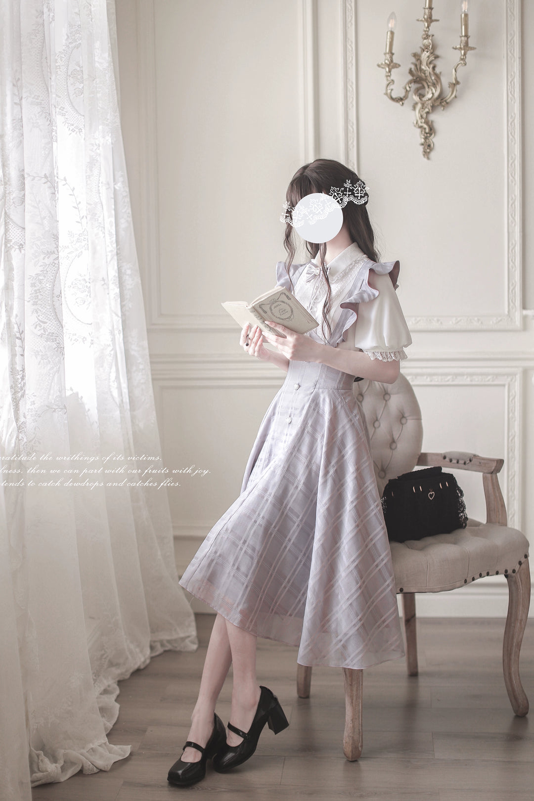 Ryousangata Inspired Jumper Dress Set, Heart-Shaped Buttons 43502:778424