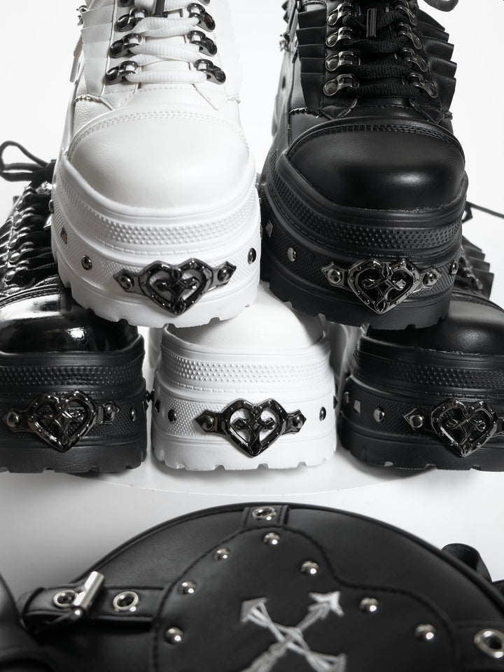 Punk Platform Shoes, Cross Accent & Detachable Heel Chains 45950:872298