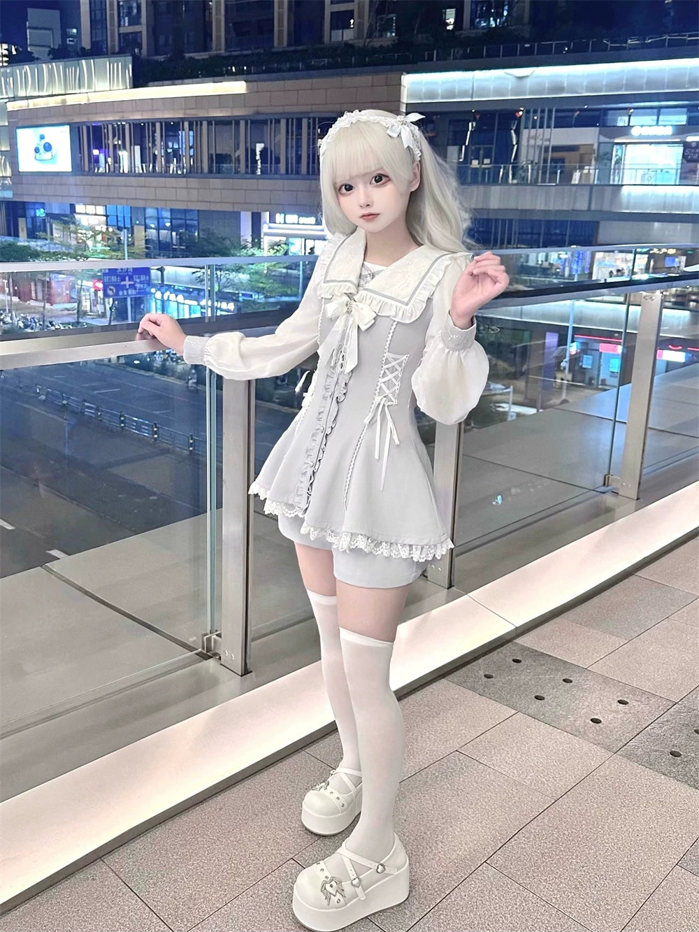 Ryousangata Long Sleeve Dress Set, Sailor Collar 45582:862391