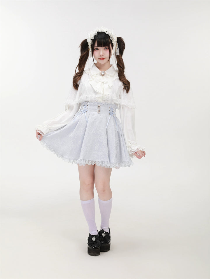 Patterned Ryousangata Suspender Skirt with Hidden Pockets 42892:757574