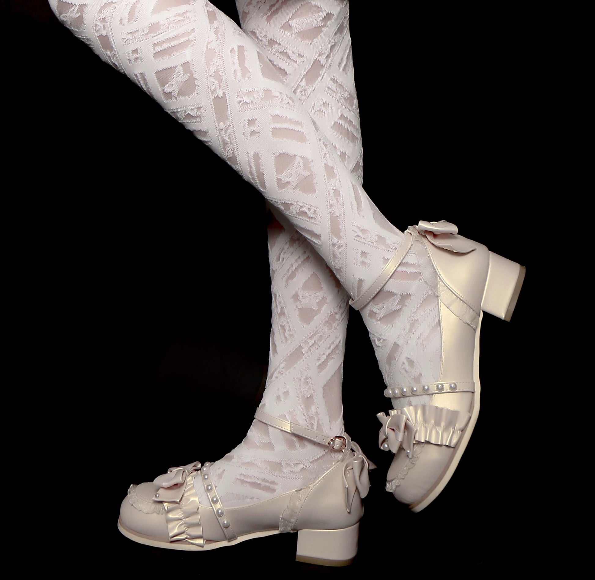 Lolita Socks Over-the-Knee Cross-tied Bandage Stockings 36618:552048
